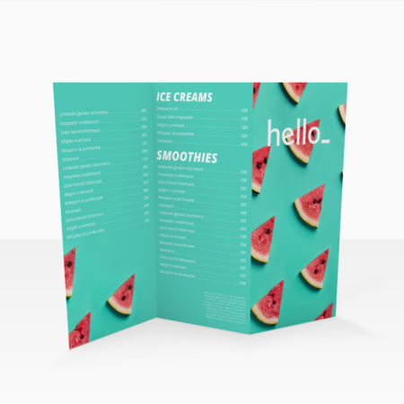 Zigzag vouw menukaarten